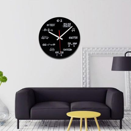 Creative Acrylic Living Room Decorative Mathematical Formula Wall Clock-garmade.com