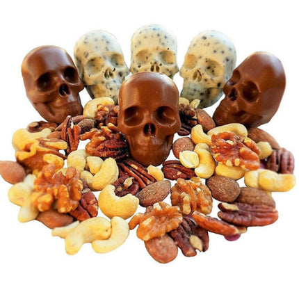 Halloween 3D Skull Head Ice Cube Mold Home Bar Silicone 4 Lattice Ice Cube Biscuit Cake Chocolate Maker Moulds-garmade.com