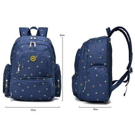 Fashion Travel Multifunctional Mother Shoulder Bag Maternity Mummy Nappy Backpack, Size: 18*30*43cm (Dark Blue Dot)-garmade.com