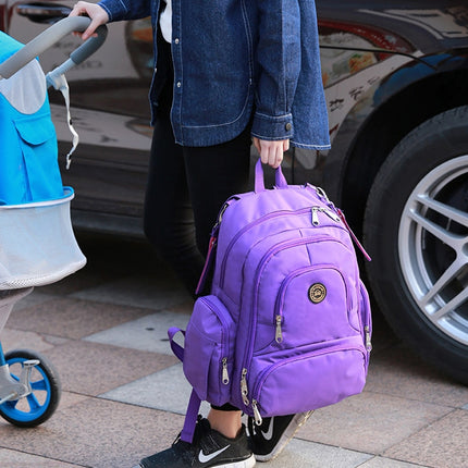 Fashion Travel Multifunctional Mother Shoulder Bag Maternity Mummy Nappy Backpack, Size: 18*30*43cm(Magenta)-garmade.com