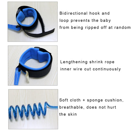 Kids Safety Harness Child Leash Anti Lost Wrist Link Traction Rope Anti Lost Bracelet, Length: 1.5m(Blue)-garmade.com