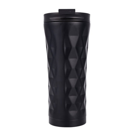 500ml Irregular Double Layer 304 Stainless Steel Thermos Cup (Black)-garmade.com