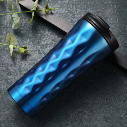 500ml Irregular Double Layer 304 Stainless Steel Thermos Cup (Dark Blue)-garmade.com