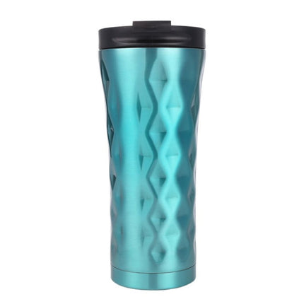 500ml Irregular Double Layer 304 Stainless Steel Thermos Cup (Green)-garmade.com