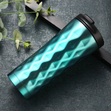 500ml Irregular Double Layer 304 Stainless Steel Thermos Cup (Green)-garmade.com