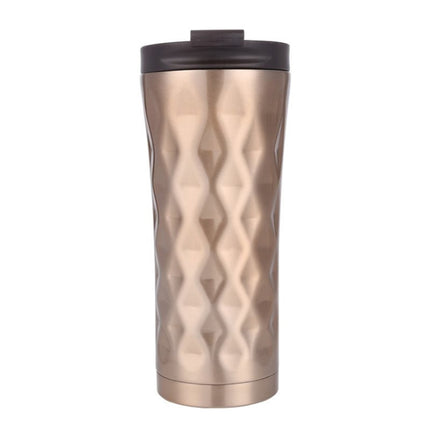 500ml Irregular Double Layer 304 Stainless Steel Thermos Cup (Gold)-garmade.com