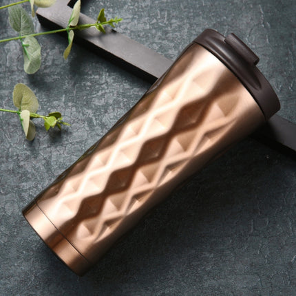 500ml Irregular Double Layer 304 Stainless Steel Thermos Cup (Gold)-garmade.com