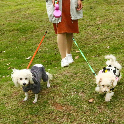 Two-headed Creative Automatic Retractable Pet Traction Rope (Pink)-garmade.com