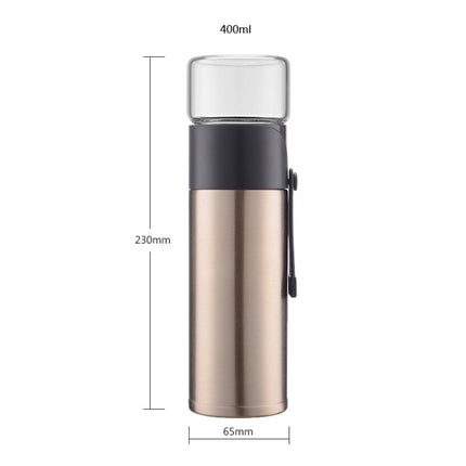 400ml 304 Stainless Steel Glass Cover Thermos Cup (Purple)-garmade.com