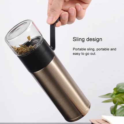 400ml 304 Stainless Steel Glass Cover Thermos Cup (Purple)-garmade.com