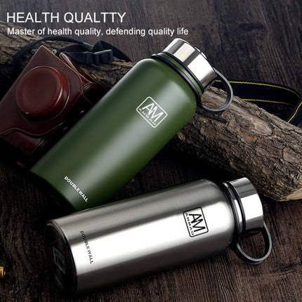 800ml Outdoor Vacuum Stainless Steel Heat Insulation Cup Portable Large Capacity Sports Bottle(Green)-garmade.com