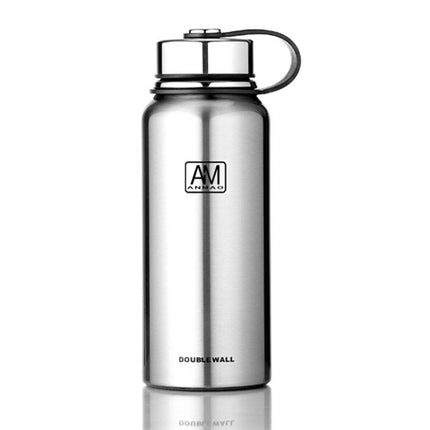 610ml Outdoor Vacuum Stainless Steel Heat Insulation Cup Portable Large Capacity Sports Bottle(Silver)-garmade.com