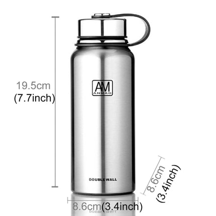 610ml Outdoor Vacuum Stainless Steel Heat Insulation Cup Portable Large Capacity Sports Bottle(Silver)-garmade.com