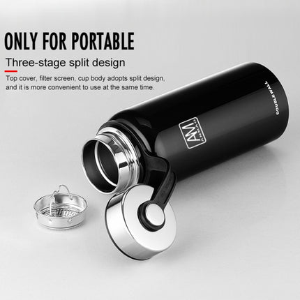 610ml Outdoor Vacuum Stainless Steel Heat Insulation Cup Portable Large Capacity Sports Bottle(Silver)-garmade.com