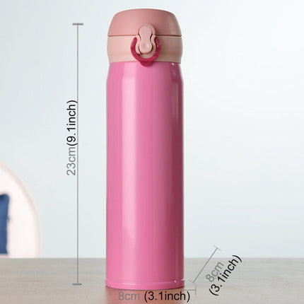 450ml Creative Portable Stainless Steel Vacuum Flask Vacuum Bottle (Red)-garmade.com