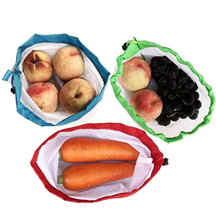 10 PCS Double-Stitched Strength Reusable Fruit Sandwich Pouch Mesh Storage Bags, Size: 30cm x 20cm, Random Color Delivery-garmade.com