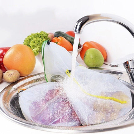 10 PCS Double-Stitched Strength Reusable Fruit Sandwich Pouch Mesh Storage Bags, Size: 30cm x 35cm, Random Color Delivery-garmade.com