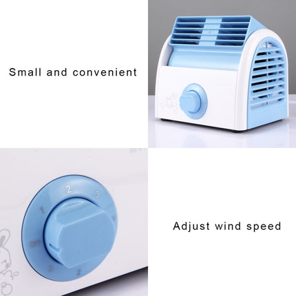 30W Turbine No Blade Mini Desktop Mute Fan for Dormitory / Bedroom / Living Room / Office, 3 Kinds Speed Modes, AC 220V(Blue)-garmade.com