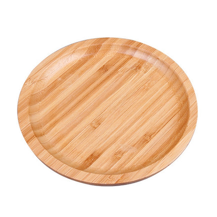 Household Creative Simple Round Bamboo Tea Tray Mini Tea Table, Diameter: 25cm-garmade.com