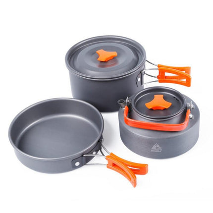 Hewolf 1692 Outdoor Camping Tableware Pots Cookwear Set for 2-3 Person-garmade.com