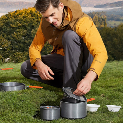 Hewolf 1692 Outdoor Camping Tableware Pots Cookwear Set for 2-3 Person-garmade.com