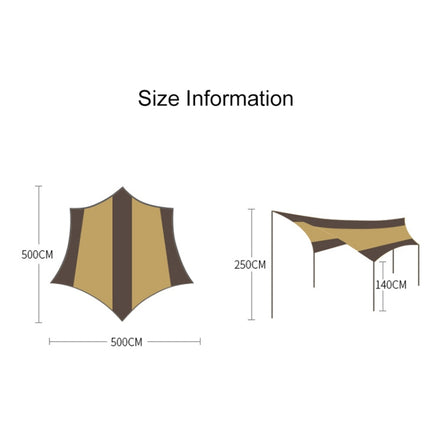 Hewolf Z1646 Outdoor Camping Sun-proof Large Sky Curtain Rainproof Awning Tent-garmade.com