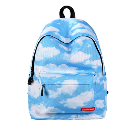 Cloud Pattern Print Travel Backpack School Shoulders Bag for Girls, Size: 40cm x 30cm x 17cm-garmade.com