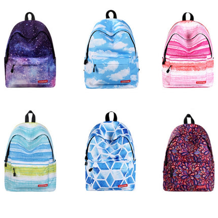 Diamond Lattice Pattern Print Travel Backpack School Shoulders Bag for Girls, Size: 40cm x 30cm x 17cm-garmade.com