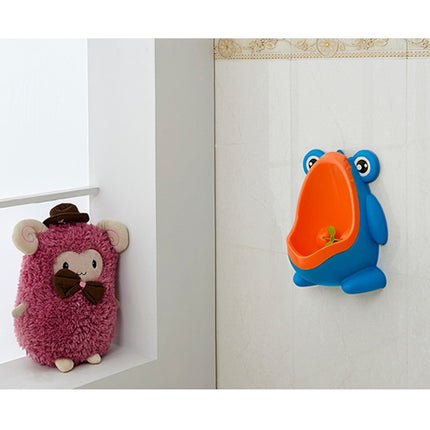 Cartoon Frog Shape Kids Wall-Mounted Potty Toilet(Blue)-garmade.com