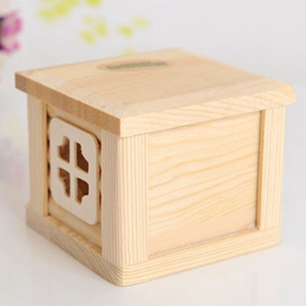 Pet Flat Roof Wooden House Hut Pets Cage for Small Animal Rabbit Hamster-garmade.com