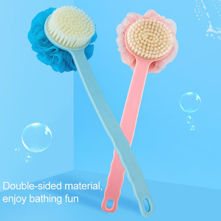 2 In 1 Multi-function Soft Hair Long Handle Bath Ball Body Brush (Pink)-garmade.com