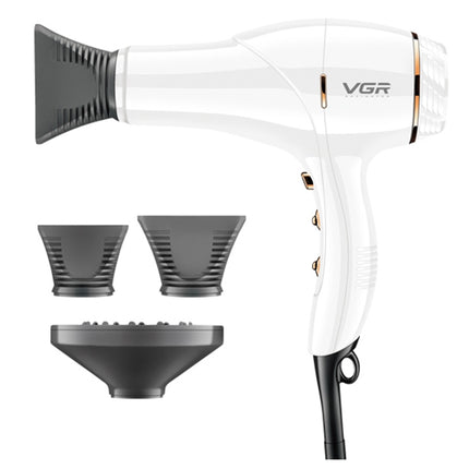 VGR V-409 2200W Negative Ion Hair Dryers with 3 Gear Adjustment, Plug Type: EU Plug (White)-garmade.com