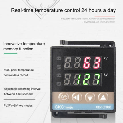 REX-C100 Thermostat + Thermocouple + SSR-100 DA Solid State Module Intelligent Temperature Control Kit-garmade.com