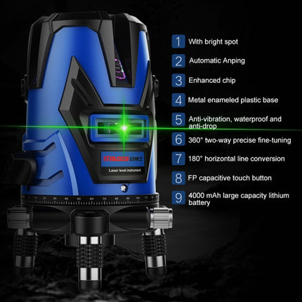 MBOOS LD Blue Light 2 Line Outdoor Laser Level Instrument with Suitcase & 1m Tripod-garmade.com