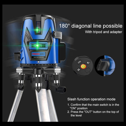 MBOOS LD Blue Light 5 Line Outdoor Laser Level Instrument with Suitcase & 1m Tripod-garmade.com