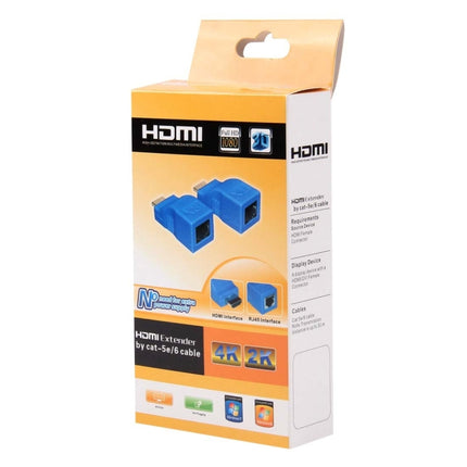 HDMI to RJ45 Extender Adapter (Receiver & Transmitter) by Cat-5e/6 Cable, Transmission Distance: 30m(Blue)-garmade.com