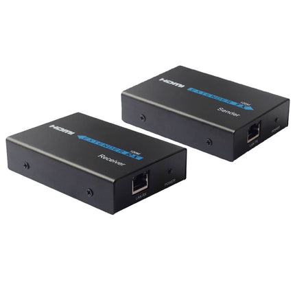 HDMI Extender (Receiver & Sender) over Single UTP CAT5e/6 Cable, Transmission Distance: 120m(Black)-garmade.com
