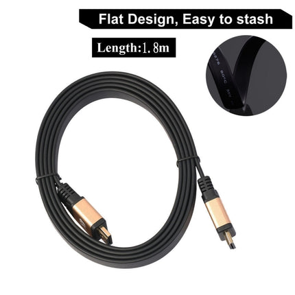 1.5m HDMI 2.0 (4K) 30AWG High Speed 18Gbps Gold Plated Connectors HDMI Male to HDMI Male Flat Cable(Gold)-garmade.com
