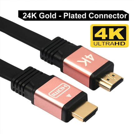 1.5m HDMI 2.0 (4K) 30AWG High Speed 18Gbps Gold Plated Connectors HDMI Male to HDMI Male Flat Cable(Rose Gold)-garmade.com