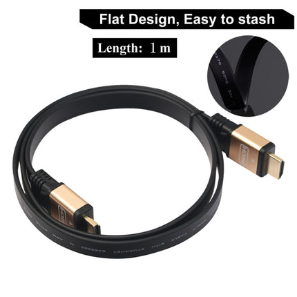 1m HDMI 2.0 (4K) 30AWG High Speed 18Gbps Gold Plated Connectors HDMI Male to HDMI Male Flat Cable(Gold)-garmade.com