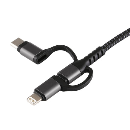 3 in 1 Micro USB + USB-C / Type-C + 8 Pin to HDMI HDTV Cable(Black)-garmade.com