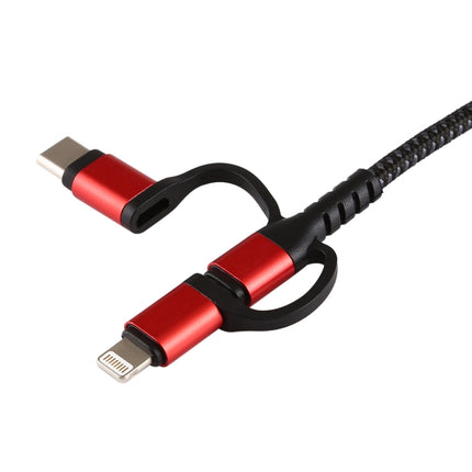 3 in 1 Micro USB + USB-C / Type-C + 8 Pin to HDMI HDTV Cable(Red)-garmade.com