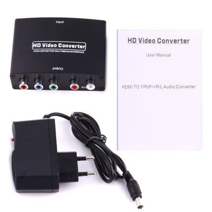 1080P HD HDMI to YPbPr Video and R/L Audio Adapter Converter(Black)-garmade.com