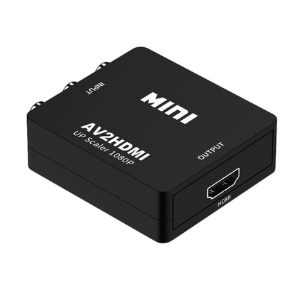 HOWEI HW-2105 Mini AV CVBS/L+R Audio to HDMI Converter Adapter, Support Scaler 1080P (Black)-garmade.com