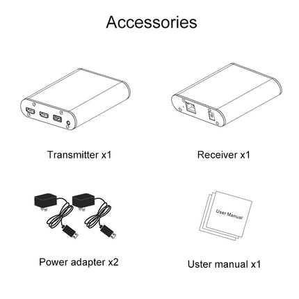 CAT872-KVM HDMI Extender (Receiver & Sender) over CAT5e/CAT6 Cable with USB Port and KVM Function, Transmission Distance: 200m(AU Plug)-garmade.com