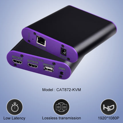CAT872-KVM HDMI Extender (Receiver & Sender) over CAT5e/CAT6 Cable with USB Port and KVM Function, Transmission Distance: 200m(US Plug)-garmade.com