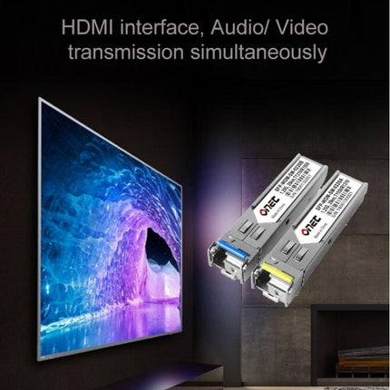 OPT882-KVM HDMI Extender (Receiver & Sender) Fiber Optic Extender with USB Port and KVM Function, Transmission Distance: 20KM (UK Plug)-garmade.com