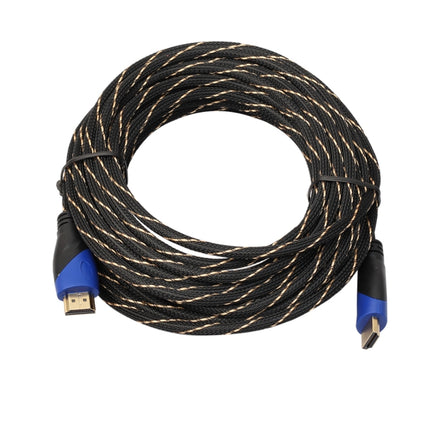10m HDMI 1.4 Version 1080P Woven Net Line Blue Black Head HDMI Male to HDMI Male Audio Video Connector Adapter Cable-garmade.com