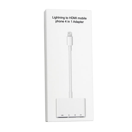 NK-103C 4 In 1 8 Pin to HDMI Multi-function Mobile Phone Converter Adapter (White)-garmade.com