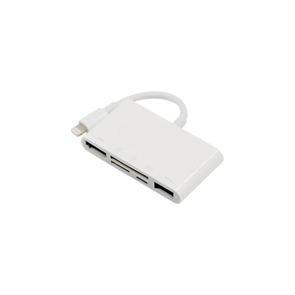 NK-1032 5 In 1 8 Pin to HDMI Multi-function Mobile Phone Converter Adapter (White)-garmade.com